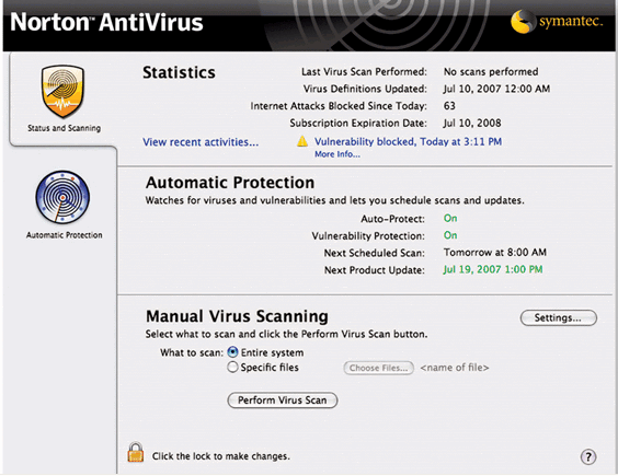 norton antivirus for mac 10.5